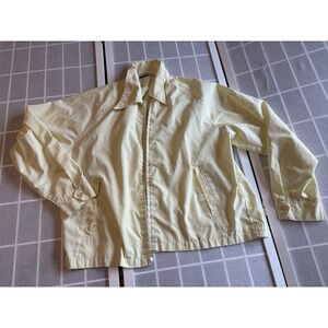 Vintage Grenoble Drizzler Golf Jacket Mens XL- Butter Yellow Full Zip Front 70s